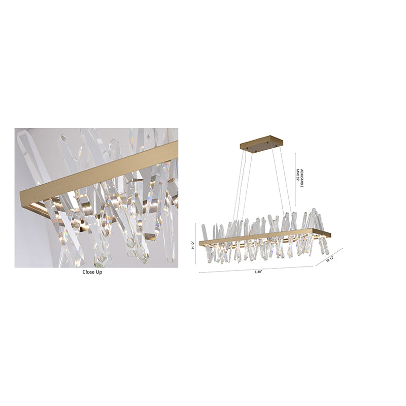 Hairline Frame LED Chandelier with Clear Crystals by Bethel - view 17