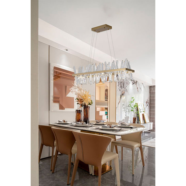 Hairline Frame LED Chandelier with Clear Crystals by Bethel - view 18