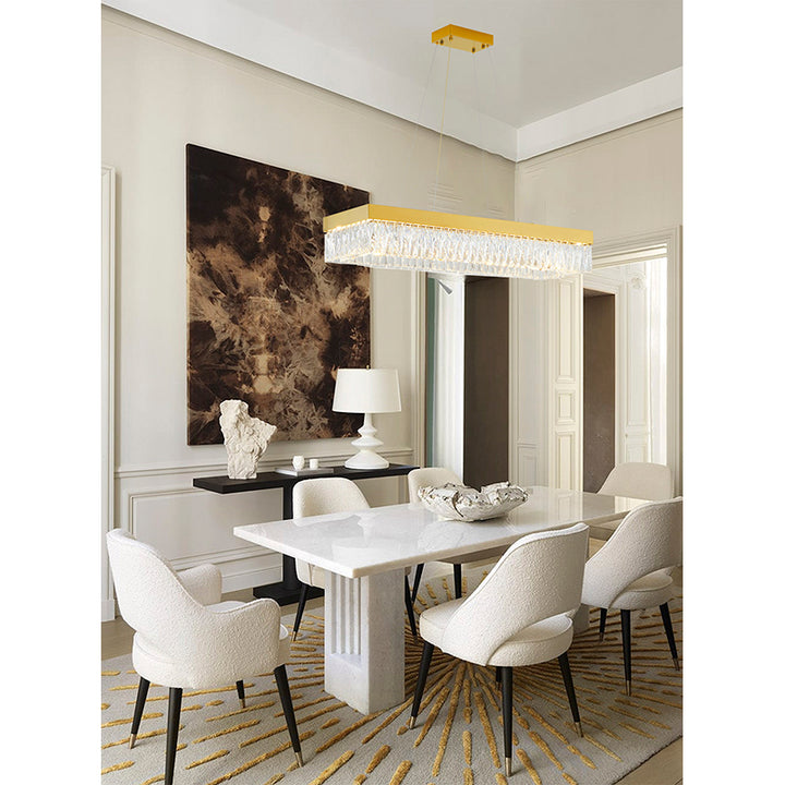 Hairline Frame LED Chandelier with Clear Hanging Crystals by Bethel - view 17