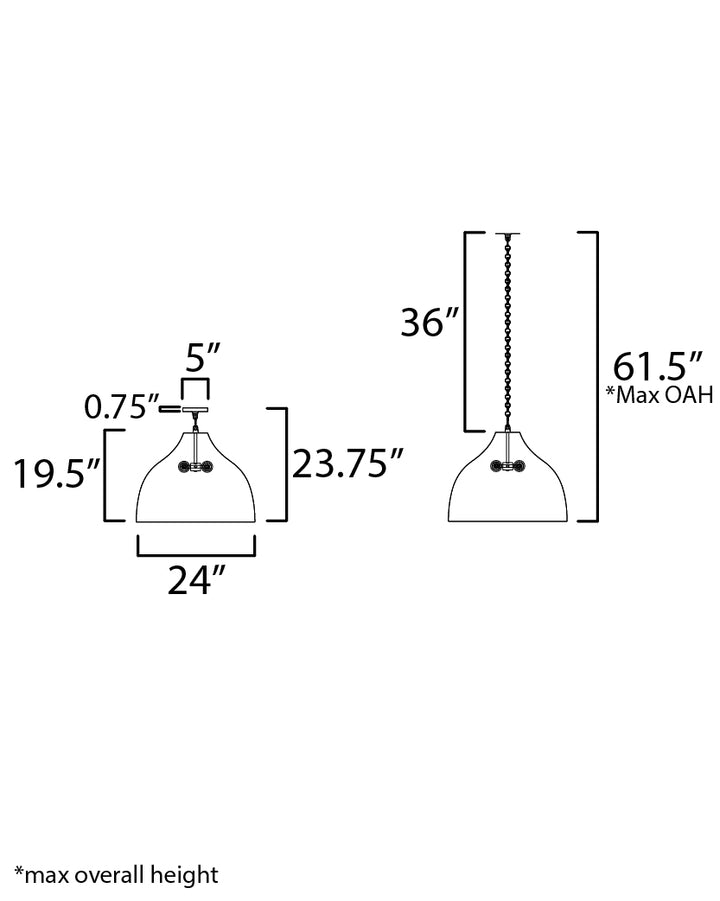 Hearthveil Pendant dimensions diagram
