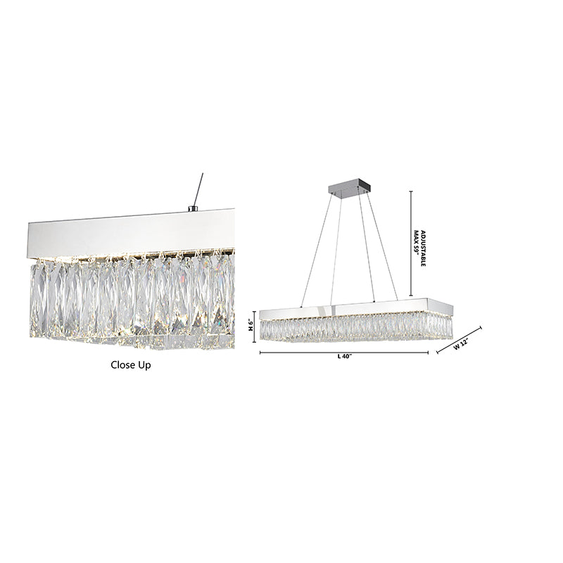 Hairline Frame LED Chandelier with Clear Hanging Crystals by Bethel - view 4