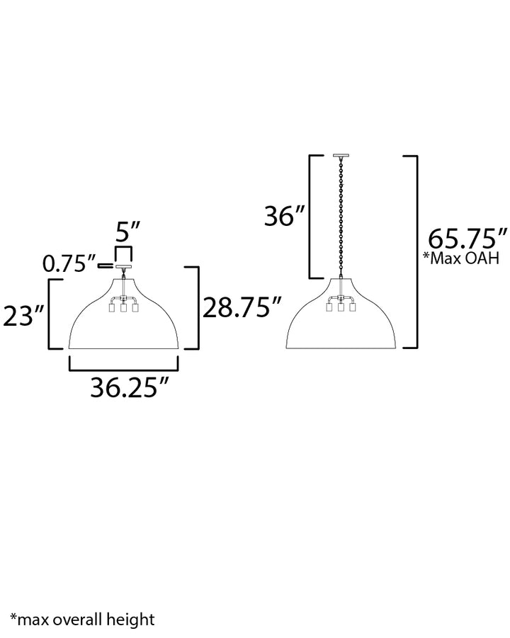 Hearthveil Pendant dimensions diagram