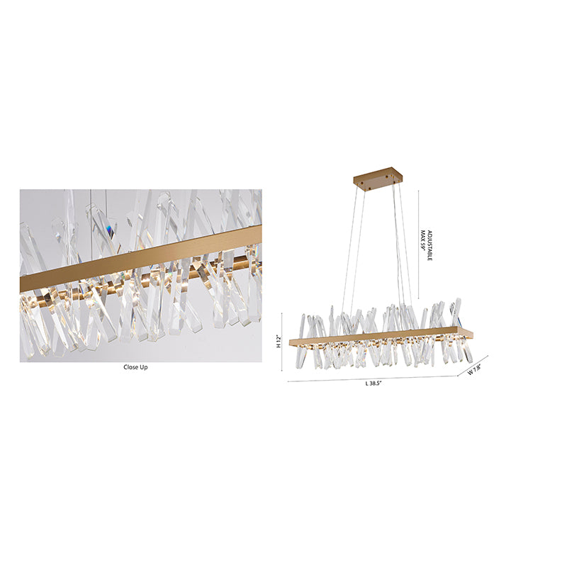 Hairline Frame LED Chandelier with Clear Crystals by Bethel - view 11