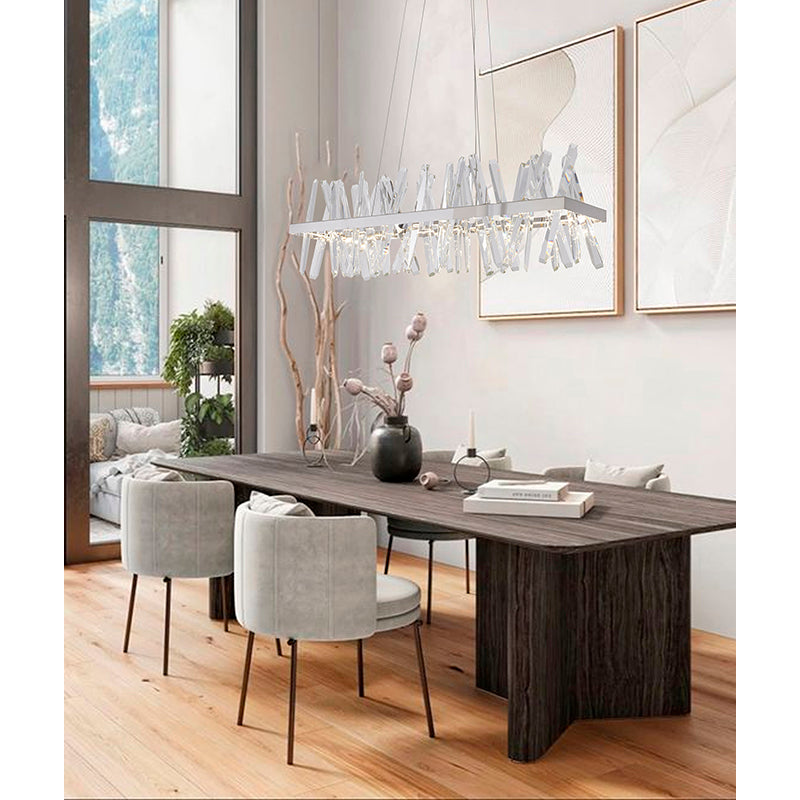 Hairline Frame LED Chandelier with Clear Crystals by Bethel - view 5