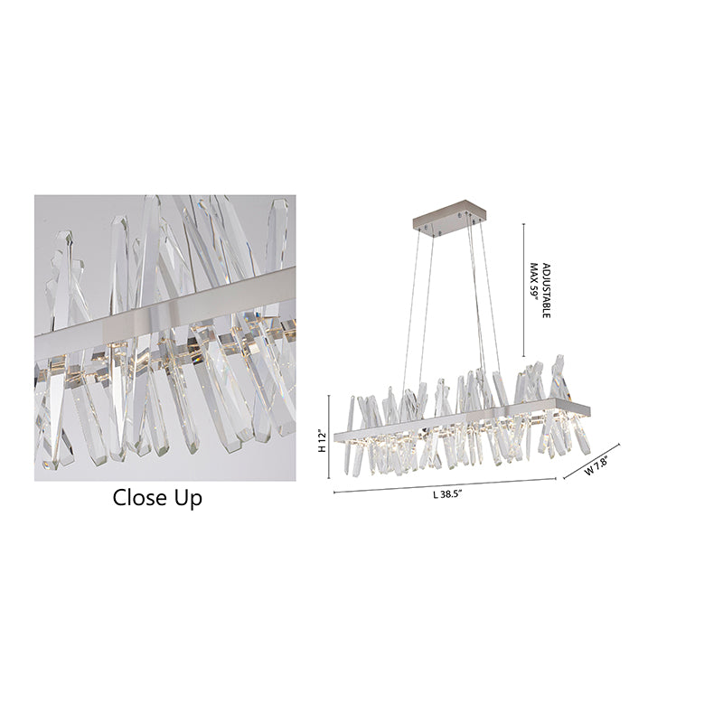 Hairline Frame LED Chandelier with Clear Crystals by Bethel - view 6