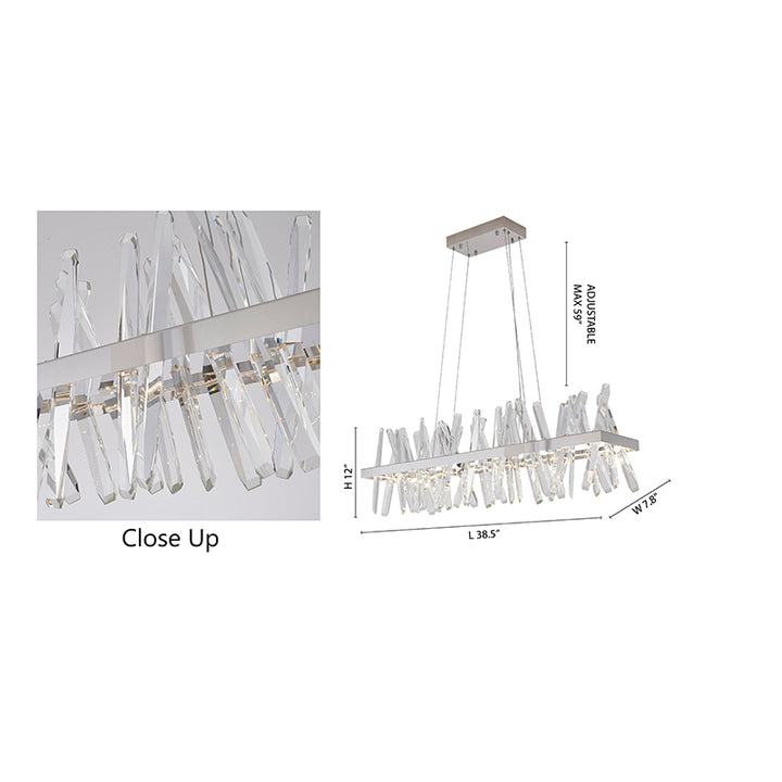 Hairline Frame LED Chandelier with Clear Crystals by Bethel - view 6