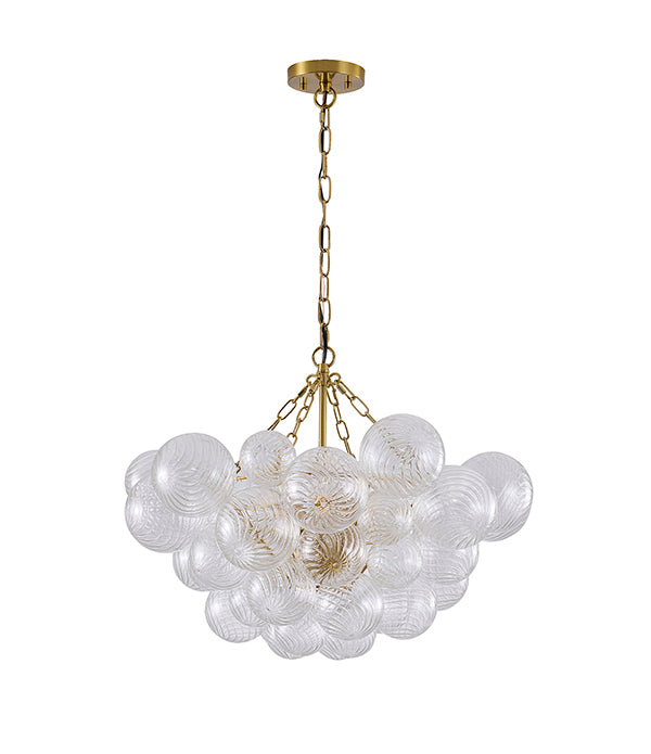 Frame Chandelier with Clear Swirl Glass Shades (ZP150) by Bethel - view 3