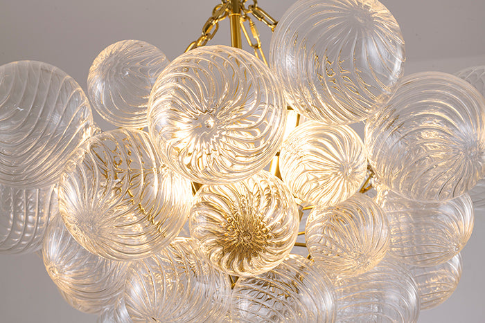 Frame Chandelier with Clear Swirl Glass Shades (ZP150) by Bethel - view 4