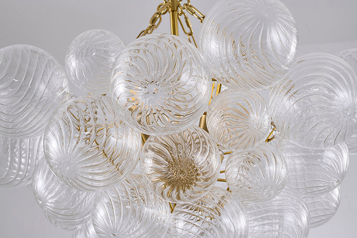 Frame Chandelier with Clear Swirl Glass Shades (ZP150) by Bethel - view 5
