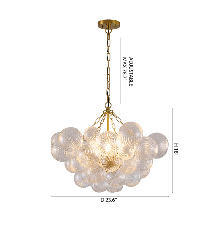 Frame Chandelier with Clear Swirl Glass Shades (ZP150) by Bethel - view 6