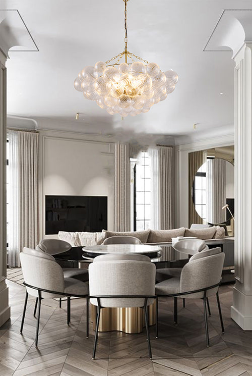 Frame Chandelier with Clear Swirl Glass Shades (ZP150) by Bethel - view 8
