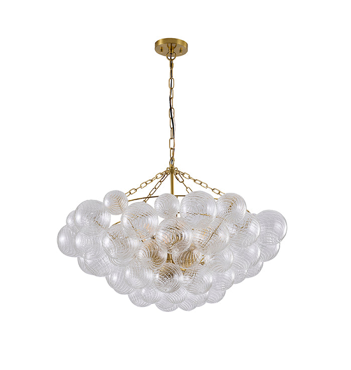 Frame Chandelier with Clear Swirl Glass Shades (ZP150) by Bethel - view 9