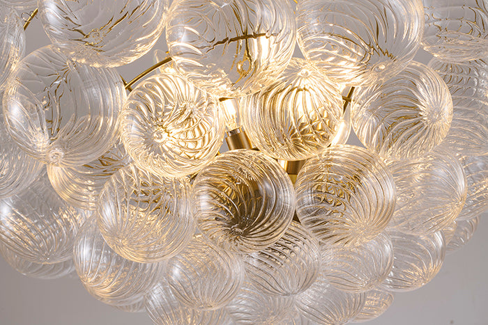 Frame Chandelier with Clear Swirl Glass Shades (ZP150) by Bethel - view 10