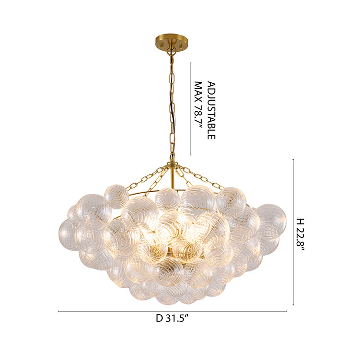 Frame Chandelier with Clear Swirl Glass Shades (ZP150) by Bethel - view 12