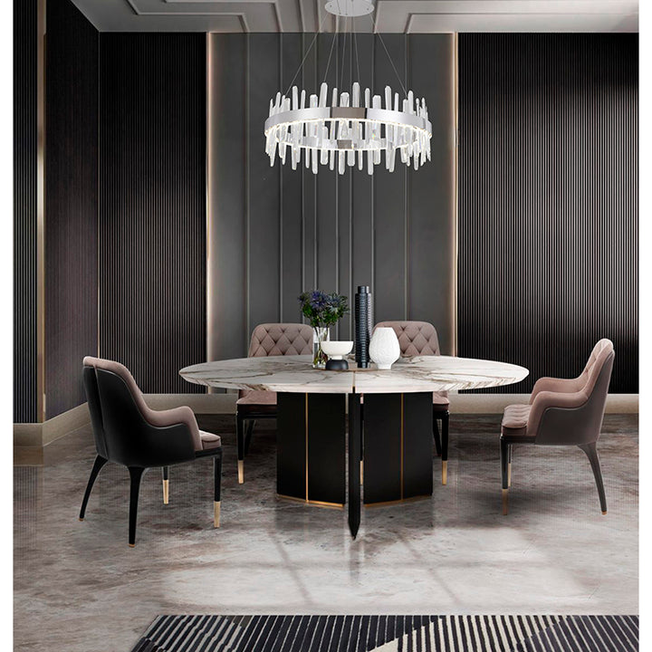 Stainless Steel Frame LED Chandelier with Clear Crystals by Bethel - view 21