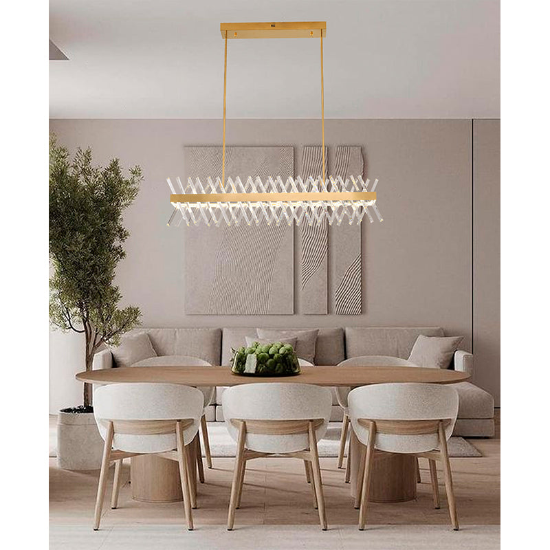 Rectangular Frame Chandelier with Clear Crystals by Bethel - view 46