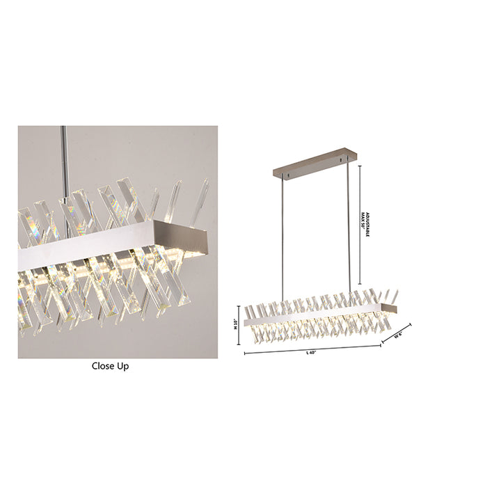 Rectangular Frame Chandelier with Clear Crystals by Bethel - view 36