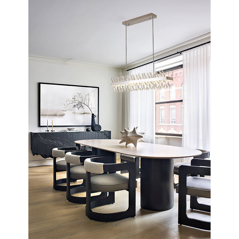 Rectangular Frame Chandelier with Clear Crystals by Bethel - view 37
