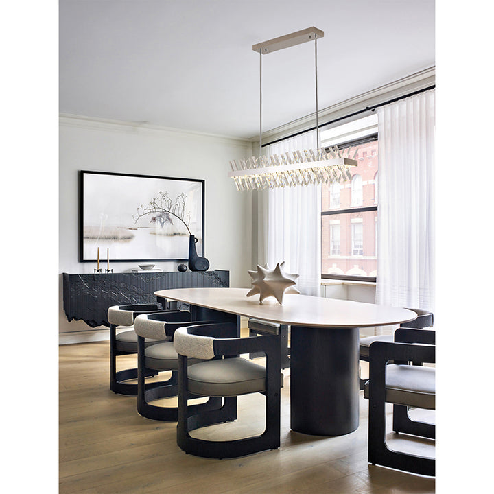 Rectangular Frame Chandelier with Clear Crystals by Bethel - view 37