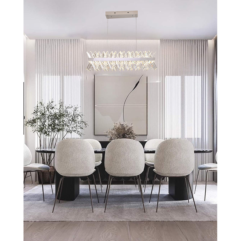 Rectangular Frame Chandelier with Clear Crystals by Bethel - view 8