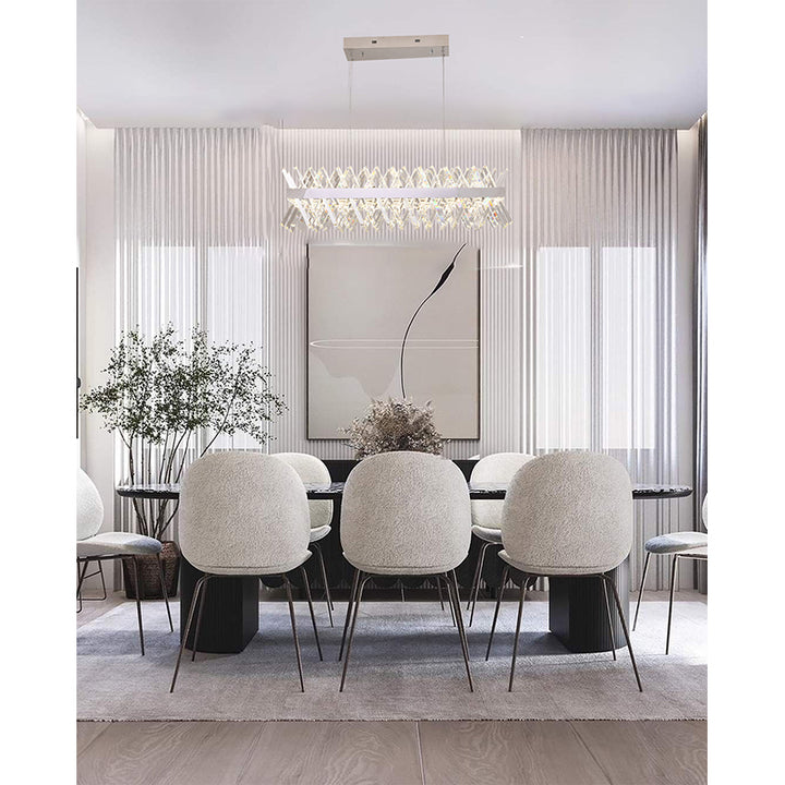 Rectangular Frame Chandelier with Clear Crystals by Bethel - view 8