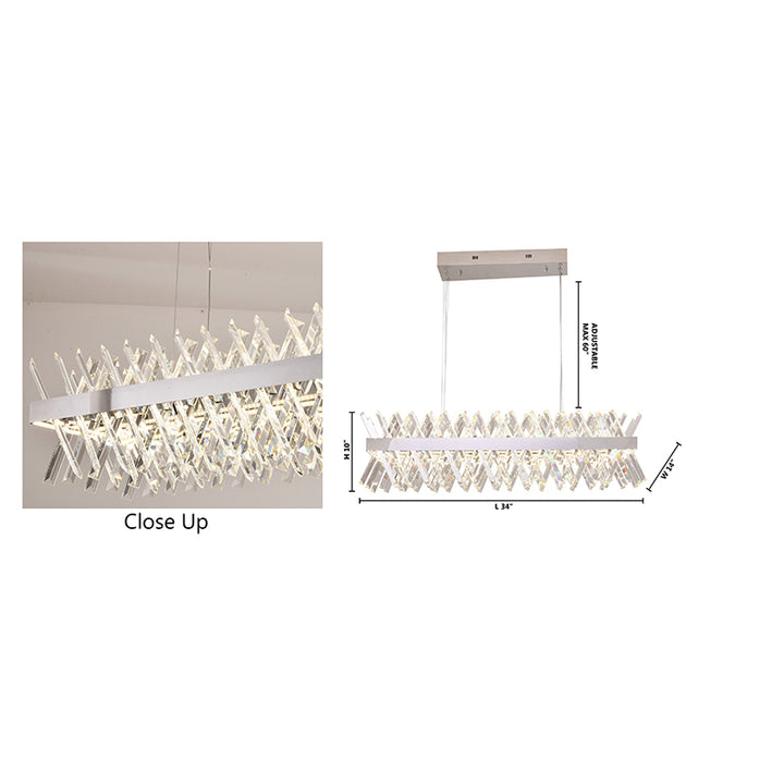 Rectangular Frame Chandelier with Clear Crystals by Bethel - view 9
