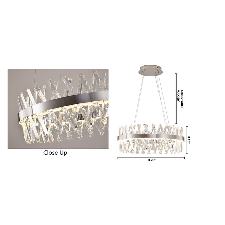 Round Framed Chandelier with Clear Crystals by Bethel - view 12