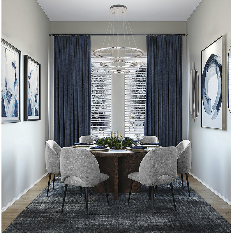 Three Tier Clear Crystal Ring LED Light Fixture with Chrome Stainless Steel by Bethel - view 5