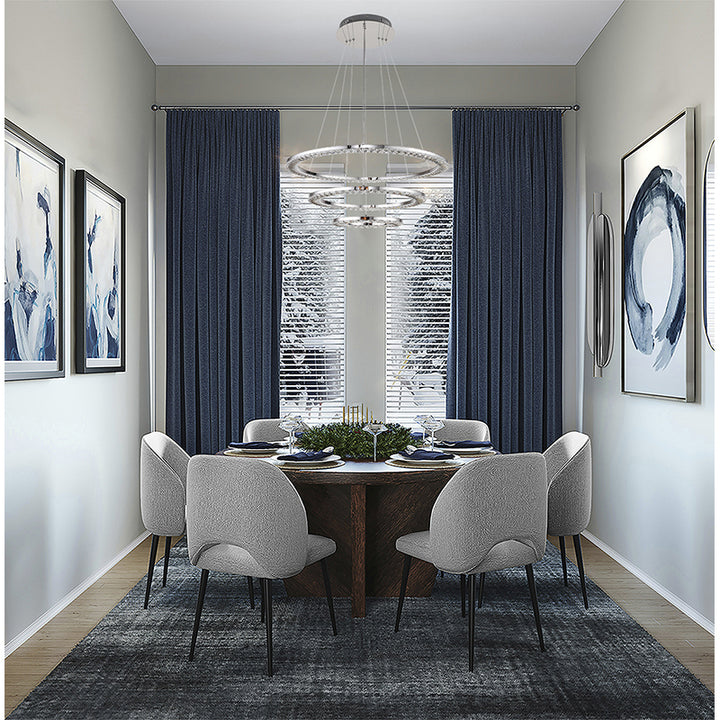 Three Tier Clear Crystal Ring LED Light Fixture with Chrome Stainless Steel by Bethel - view 5