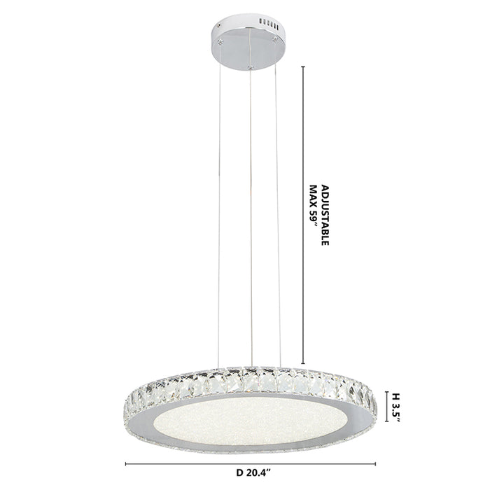 Round Clear Crystal LED Light with Stainless Steel Frame and Beaded Sand by Bethel - view 5