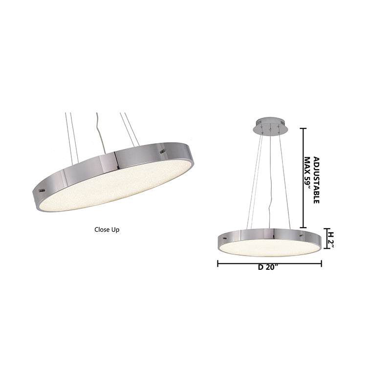 Frame LED Chandelier with Clear Acrylic Beaded Diffuser by Bethel - view 16