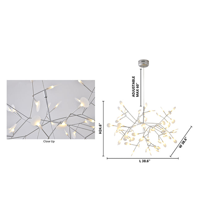 Frame LED Petal Chandelier with Frosted Acrylic Diffusers by Bethel - view 8