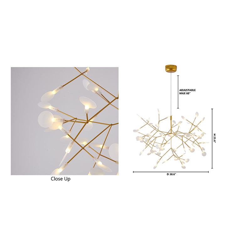 Frame LED Petal Chandelier with Frosted Acrylic Diffusers by Bethel - view 5
