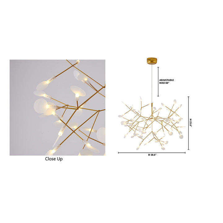 Frame LED Petal Chandelier with Frosted Acrylic Diffusers by Bethel - view 5
