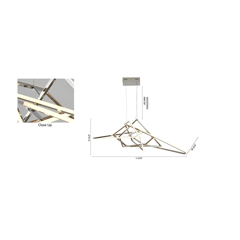 Stainless Steel LED Chandelier with Acrylic Diffusers by Bethel - view 11