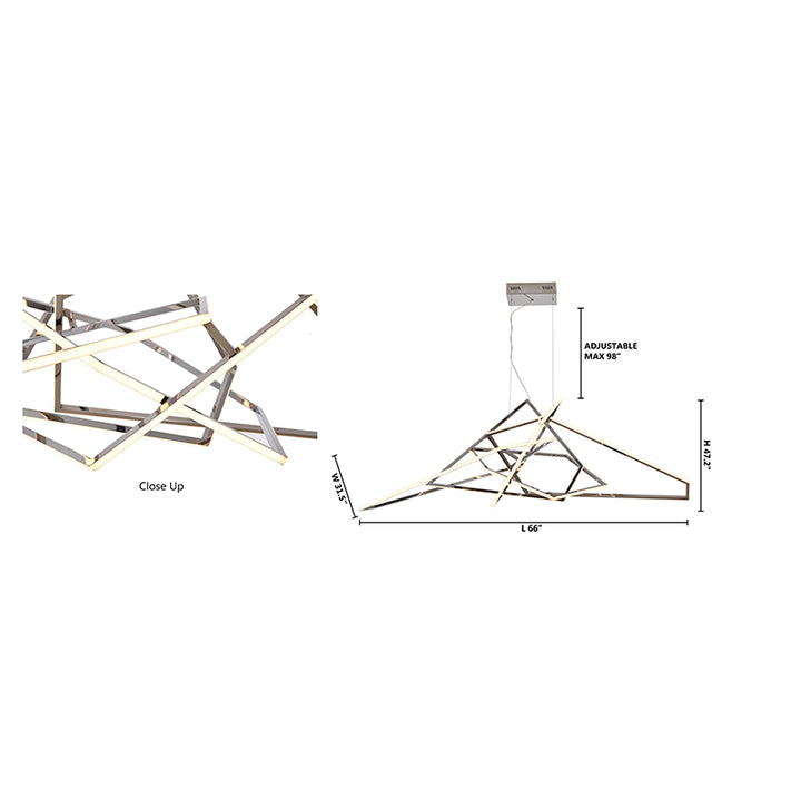 Stainless Steel LED Chandelier with Acrylic Diffusers by Bethel - view 33