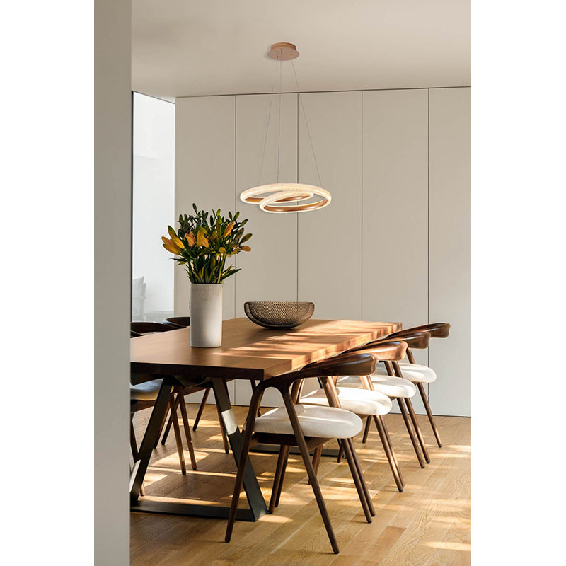 Gold Spiral Framed LED Chandelier with Clear Acrylic Diffuser by Bethel - view 10