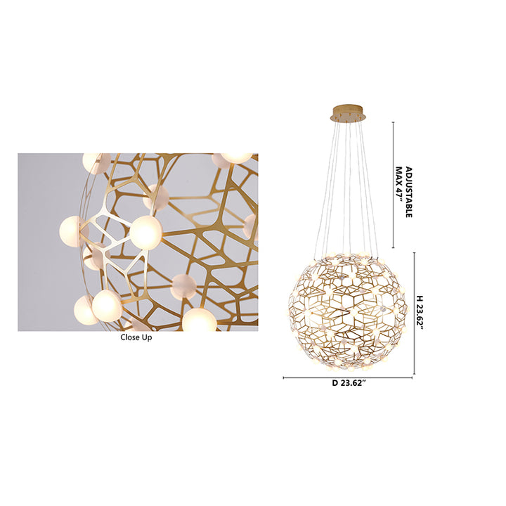 Honeycomb Orb LED Chandelier with Acrylic Diffusers by Bethel - view 9