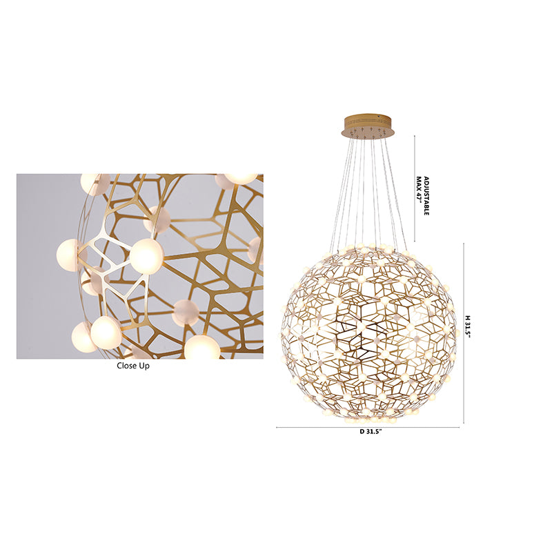 Honeycomb Orb Chandelier with Acrylic Diffusers by Bethel - view 4