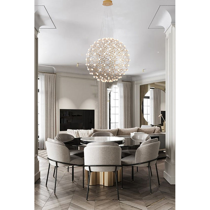 Honeycomb Orb Chandelier with Acrylic Diffusers by Bethel - view 10