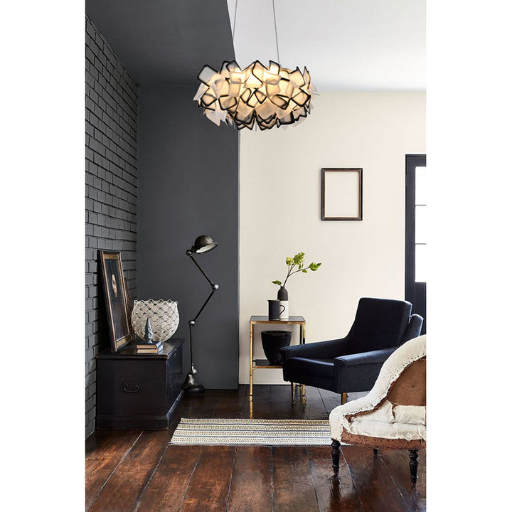 Black &amp; White Acrylic LED Chandelier with White Hardware