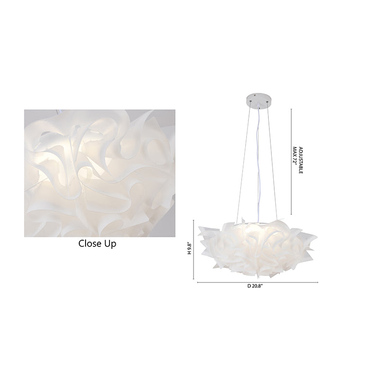 Acrylic Cloud LED Chandelier with Hardware by Bethel - view 3