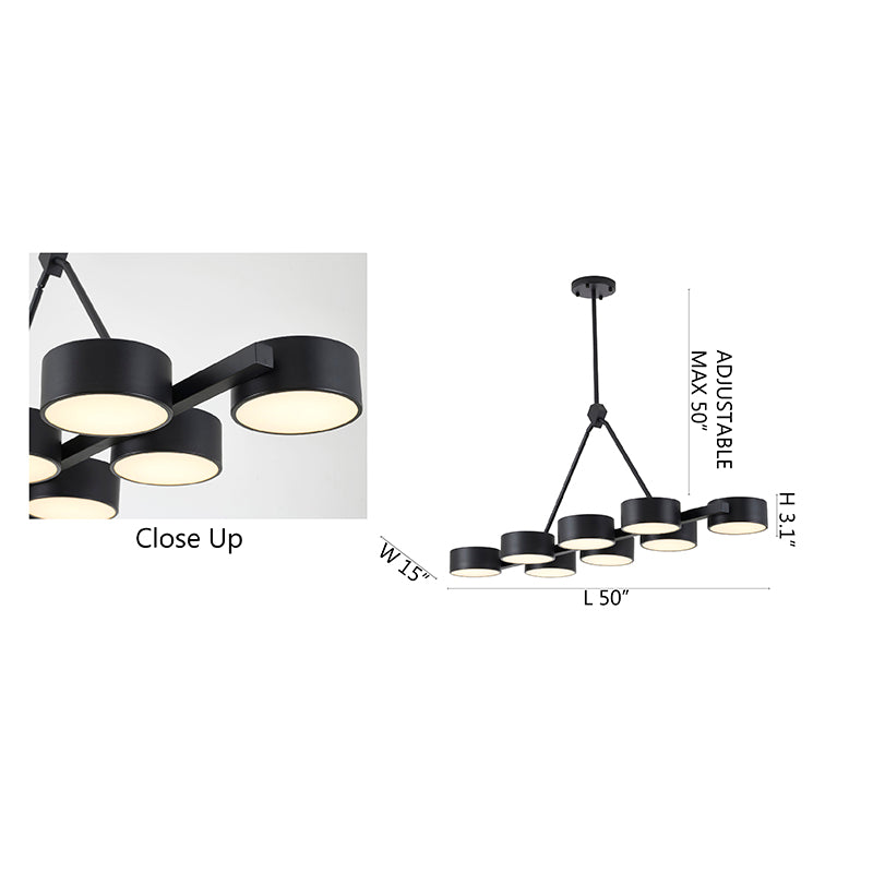 Frame Chandelier with Round Accent Shades and Acrylic Diffusers by Bethel - view 4