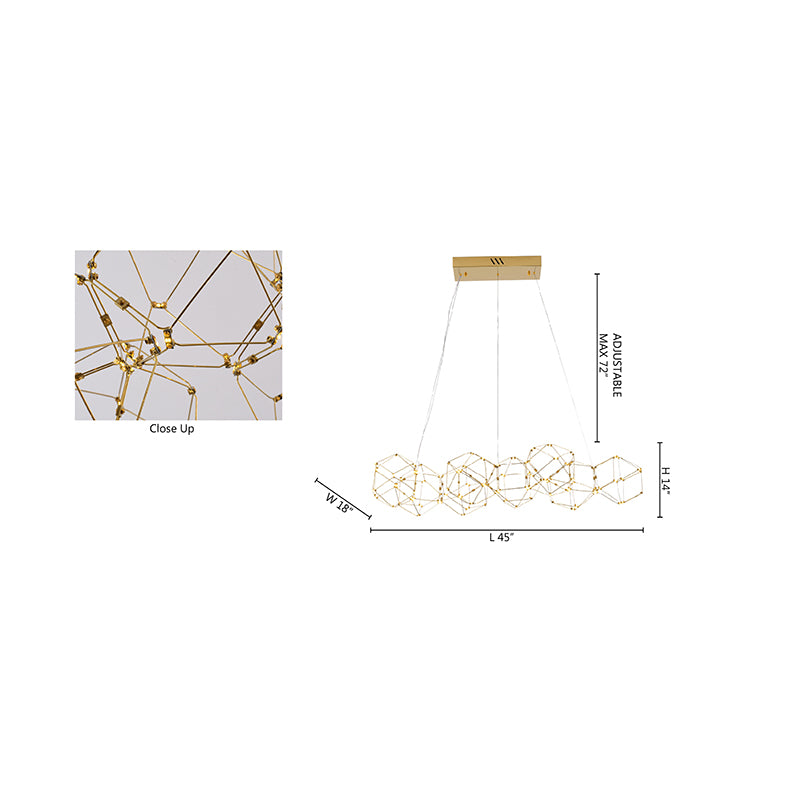 LED Star Light Net Chandelier with Hardware by Bethel - view 4
