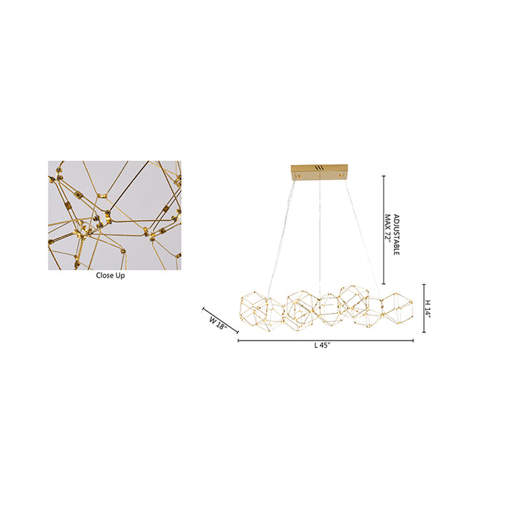 LED Star Light Net Chandelier with Hardware by Bethel - view 4