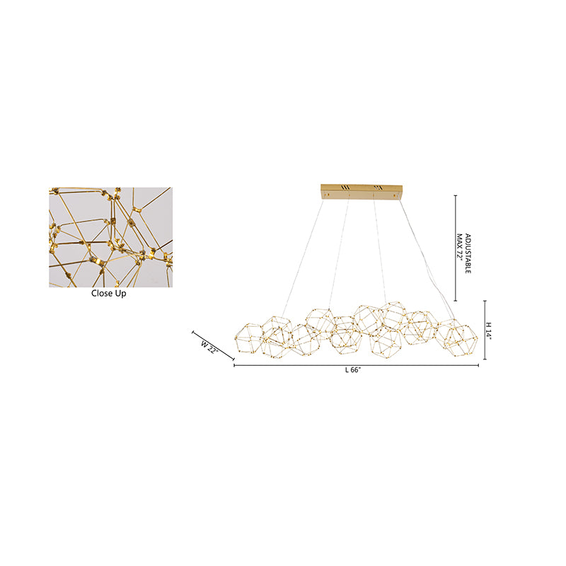 LED Star Light Net Chandelier with Hardware by Bethel - view 8