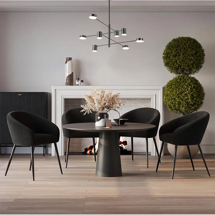 Four Tier Black Metal LED Ceiling Fixture with White Diffusers by Bethel - view 6