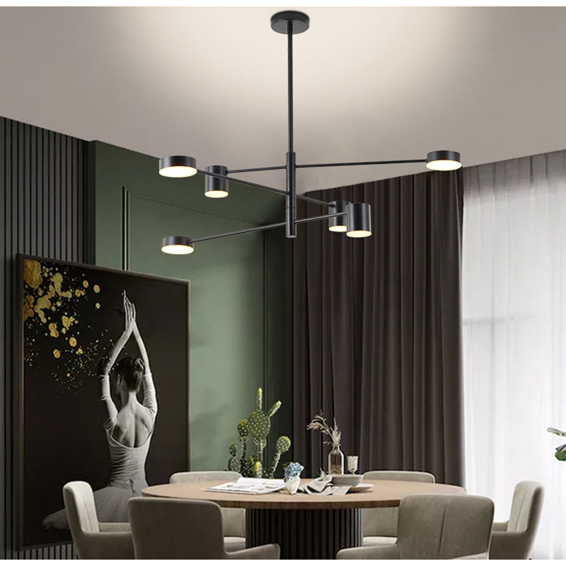 Three Tier Black Metal Frame LED Ceiling Fixture with White Diffusers by Bethel - view 7