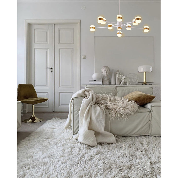 Metal Frame LED Ceiling Fixture with &amp; Lights
