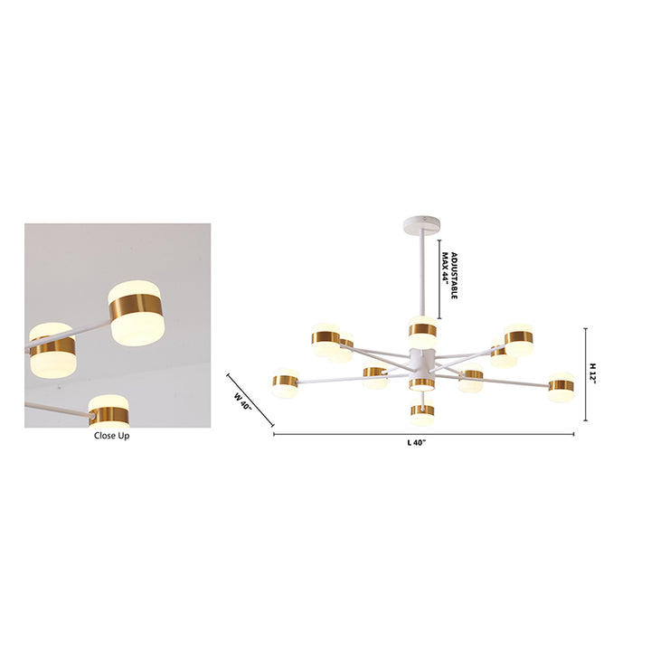 Metal Frame LED Ceiling Fixture with &amp; Lights